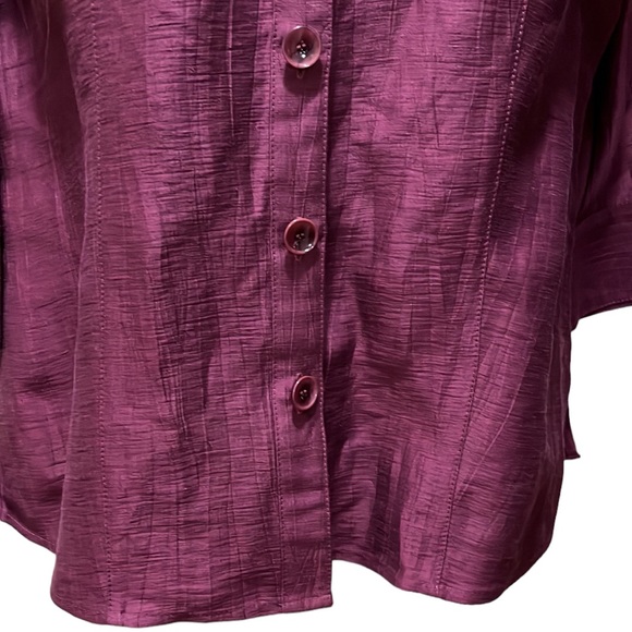 CLASSIQUES ENTIER Linen Blend Button Top/Blouse - Picture 4 of 8